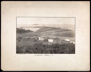 Luftaufnahme eines Wellenbrechers in Balboa, dem Pazifikeingang des Panamakanals, 1912 oder 1913